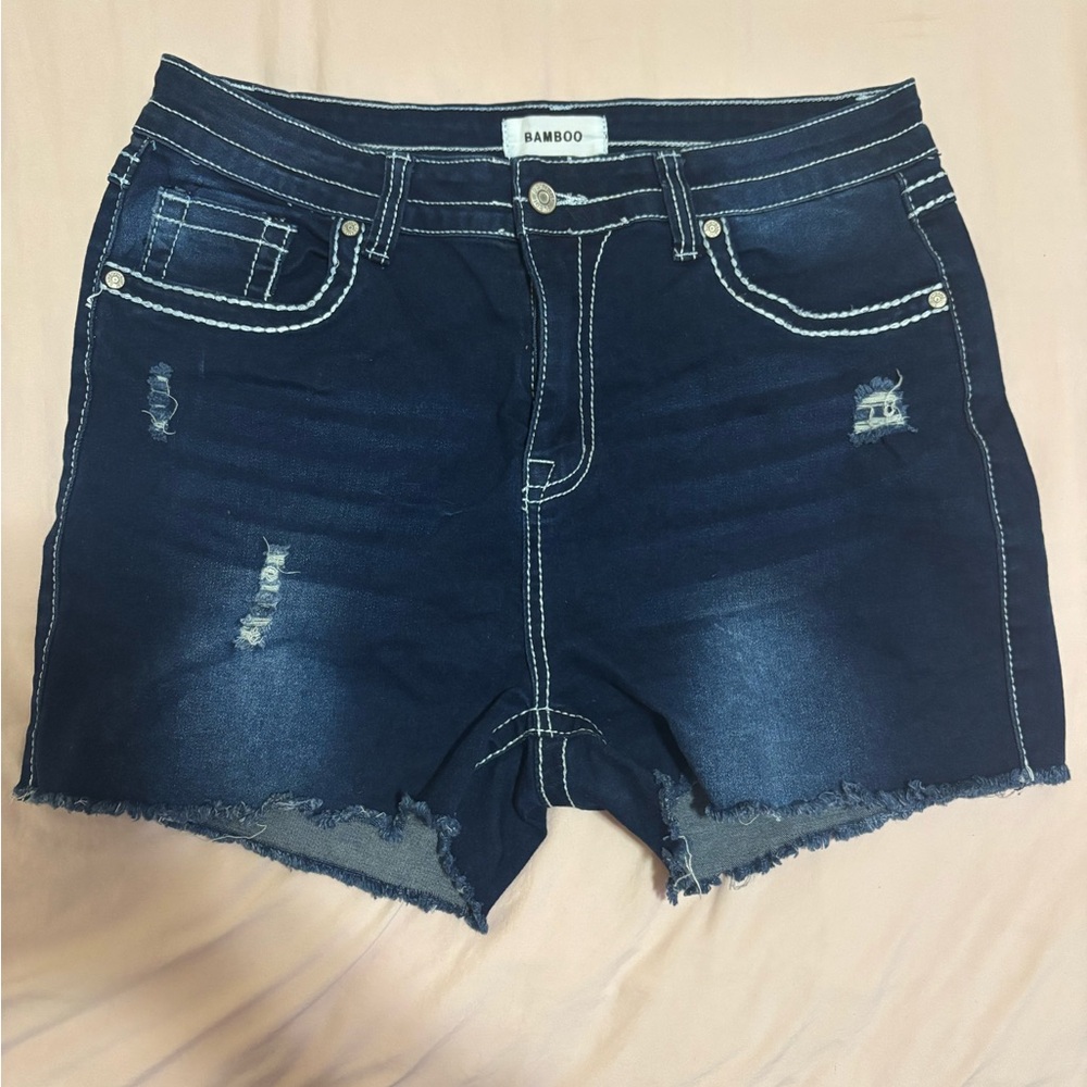 Bamboo Women's Black Denim Shorts